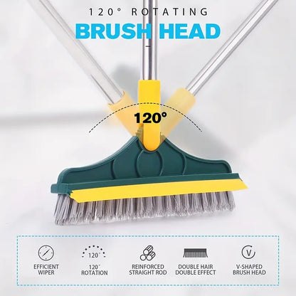 2 In 1 Floor Cleaning Brush With Soft Scraper + Toilet & Gap Cleaning Brush (FREE)