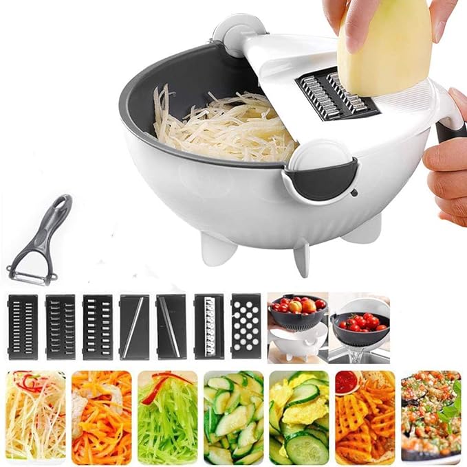 7 in 1  Vegetable Cutter With Drain Basket - Trend Oye.