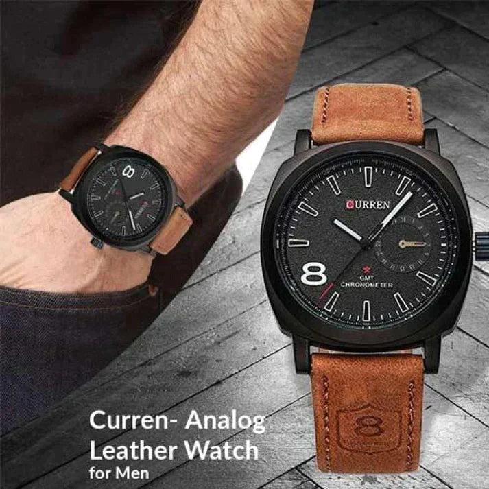 Luxury Men's Leather Wrist Watch Curren Route 8 - Trend Oye