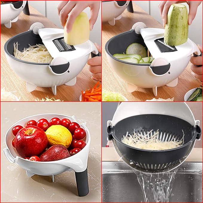 7 in 1  Vegetable Cutter With Drain Basket - Trend Oye.