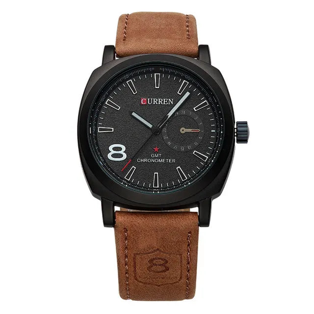 Luxury Men's Leather Wrist Watch Curren Route 8 - Trend Oye