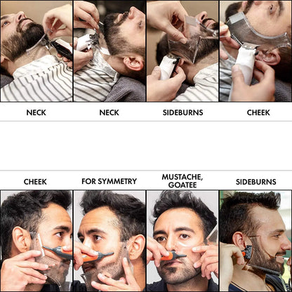 All-In-One Beard Shaping Tool: Flexible Styling Template and Comb